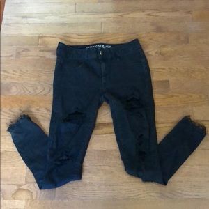 Distressed Black American Eagle Jeggings